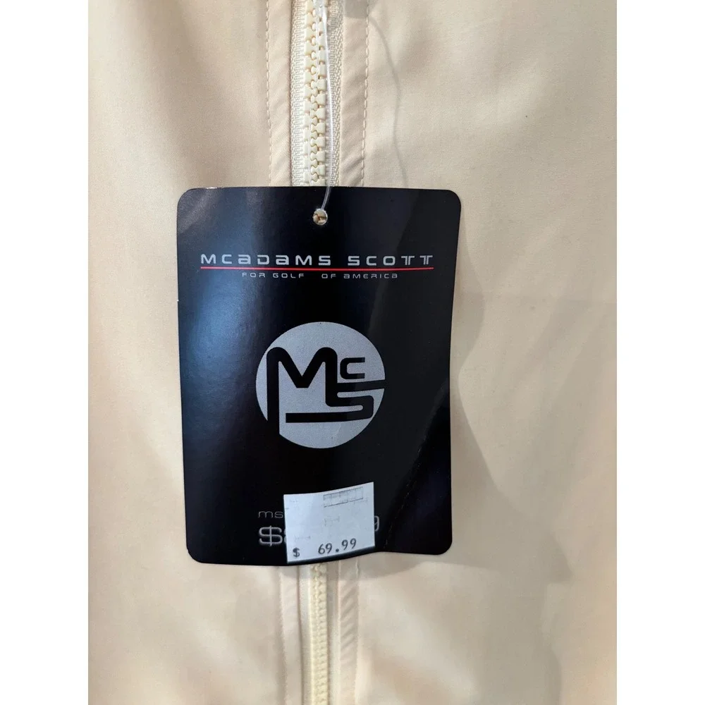 McAdams Scott Mens Golf Vest Large Yellow Full Zip Mock Neck Lightweight NWT - Picture 3 of 4